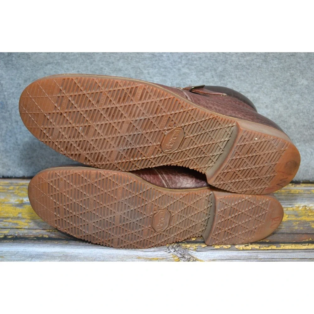 Vintage Hawthorne Classics Boots Mens 12AA Brown Leather Biker Buckle Vibram USA